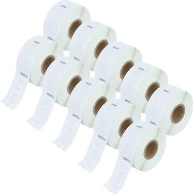 Produktbild von vhbw 10x Rolle 19mm x 51mm (220 Etiketten) Ersatz für Dymo 11355 für Drucker Weiß