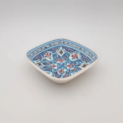 Image de Plat carré Marocain Turquoise - L 16.5 cm