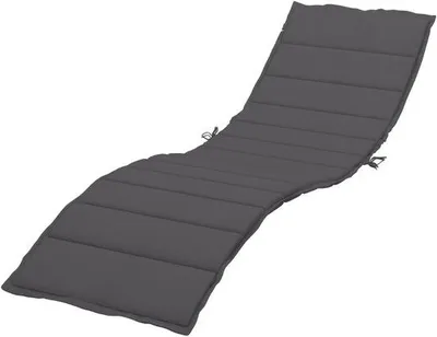 Image de Coussin d'appoint pour jardin - Coussin de loisirs d'extérieur - Détente en extérieur - Polyester résistant aux intempéries - Dimensions : 200 x 50 x 3 cm - Motif gris