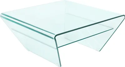 Produktbild von cagü: Design Glascouchtisch Couchtisch [MAYFAIR] Glas transparent Trapez 70cm x 70cm Quadratisch