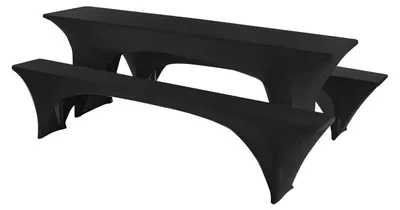 Produktbild von Bierzeltgarnitur Stretch 3-teilig 220x70cm Schwarz für Picknicktische & Bänke