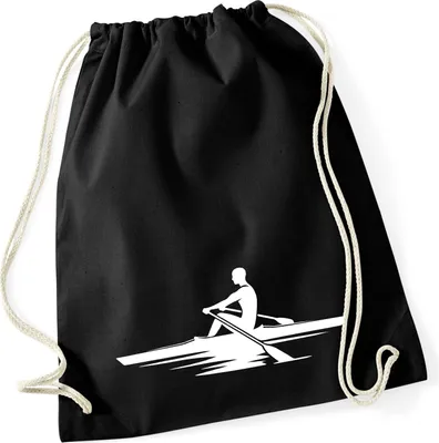 Produktbild von Huuraa Turnbeutel Rudern Rowing 12 Liter Black Baumwolle Rucksack Geschenkidee