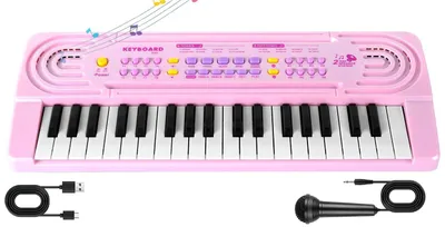 Productafbeelding van Multifunctioneel muziektoetsenbord met 37 toetsen en microfoon