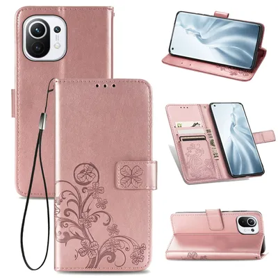 Immagine prodotto di Xiaomi Mi 11 Mobile Phone Case Borsa protettiva Cover Flip Case Card Pocket Rosa