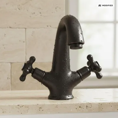 Produktbild von PaulGurkes Nostalgie Armatur Wasserhahn schwarz Mischbatterie Retro