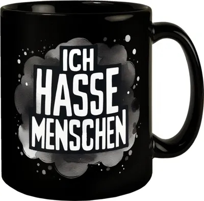 Produktbild von Ich hasse Menschen Tasse in Schwarz