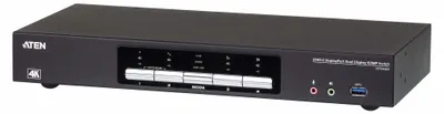 Zdjęcie produktu dla ATEN CS1944DP-AT-G, 4096 x 2160 px, Przewodowa sieć LAN, 4K Ultra HD, 6,125 W, Czarny