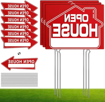 Productafbeelding van Open Huis Borden - Verkoop Borden - Makelaars Gebruik - Set van 14 stuks - 43 cm breed - Wit