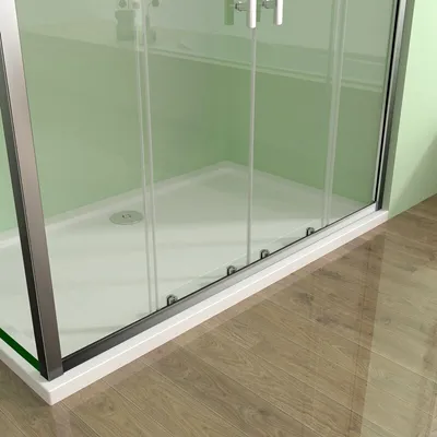 Produktbild von 140cm Schiebetür mit 90cm Seitenwand H.190cm Duschkabine Duschabtrennung 5mm ESG Glas Schiebetür Nischentür Ohne Duschtasse