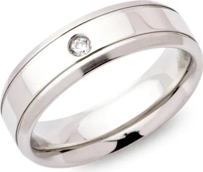 Produktbild von Unique Edelstahlring teilpoliert 6mm mit Zirkonia - R9115cz