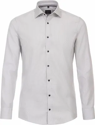 Produktbild von VENTI Herren Businesshemd Langarm Kent Modern-Fit Twill Silber 40
