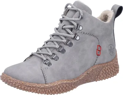 Imagen del producto de Botas Rieker de cordones, con tiradores y hebillas, en color gris, talla 40