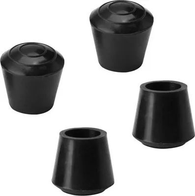 Produktbild von Stuhlbeinkappen, 10 mm Innendurchmesser, rutschfeste Gummipads, Bodenschoner, Schwarz, 4 Stück