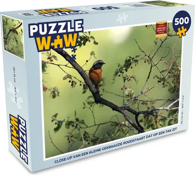 Obrázek produktu pro MuchoWow MuchoWow® Puzzle 500 ks Záběr zblízka na malého červenku sedícího na větvi