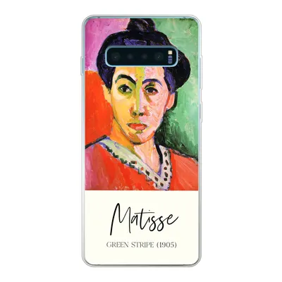 Produktbild von MuchoWow® Handyhülle Schutzhülle Hülle für Samsung Galaxy S10 Plus Matisse - Grüner Streifen (1905) - Alte Meister Silikon Softcase Handy Hülle - Schutzhülle