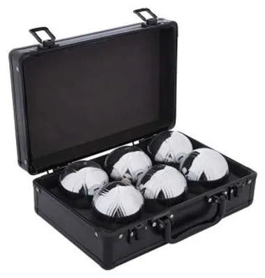 Zdjęcie produktu dla Kule do gry w boule w czarnej aluminiowej walizce – 6 sztuk