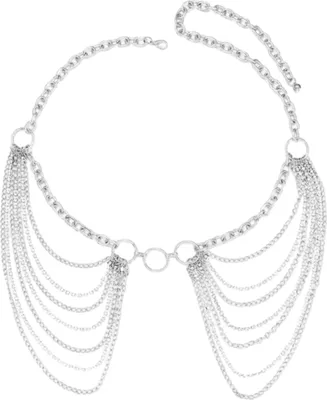 Produktbild von Damen Taillenkette aus Legierung, mehrlagige Kette, Quaste, Bauchkette, verstellbarer Harness, Gothic-Taillenkette, Kleidungszubehör