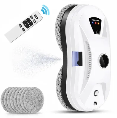 Produktbild von Automatischer Fensterreinigungsroboter - 5600Pa Saugkraft - Wassersprühfunktion - Intelligente Navigation - Fernbedienung - Sicherheitsseil - 10 Mikrofaserpads