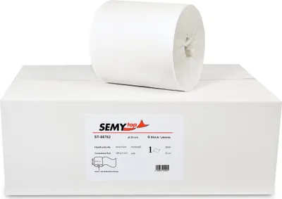 Produktbild von SemyTop Handtuchrolle, 1-lagig, Zellstoff, 6 Rollen