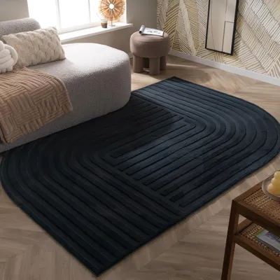 Image de Volero - Tapis irrégulier - Flowy Lines Anthracite - 80x150 cm