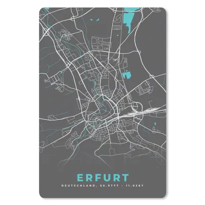 Produktbild von MuchoWow® Mauspad Mousepad Erfurt - Stadtplan - Blau - Karte - Deutschland 40x60 cm - Mousepads - Maus Mat - Pad - Mausunterlage - Schreibtisch Accesoire