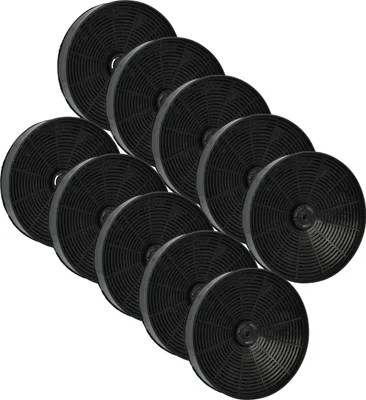 Produktbild von vhbw 10x Aktivkohlefilter kompatibel mit Gorenje DAH60S - AZD 1925, DAH60W - AZD 1925, AH60E - AZD 1925, DAH90E - AZD 1925 Dunstabzugshaube - 17,3 cm