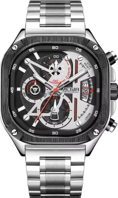Produktbild von Uhr MEGIR SI-38562 - Stilvolle Herrenuhr Silber/Schwarz KP38562