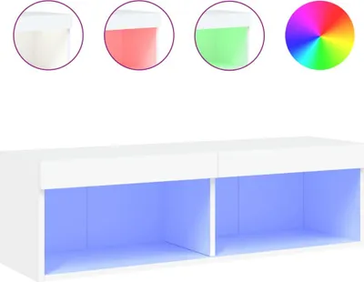 Produktbild von vidaXL TV-Schrank mit LED-Leuchten Weiß 100x30x30 cm