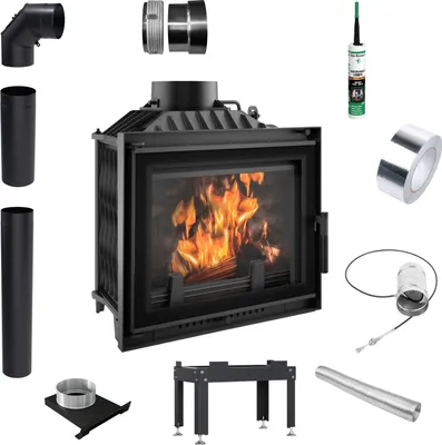 Immagine prodotto di Inserto per caminetto in ghisa ANTEK DECO 10kW Kit di montaggio Ecoprojekt