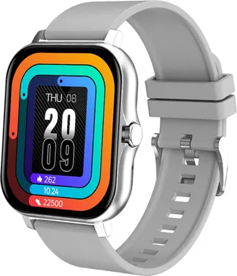 Produktbild von TPFNet Smartwatch mit Silikon Armband - individuelles Display - Smart Watch Armbanduhr - Modell SW4 - Grau