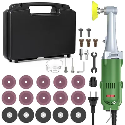 Image de Meuleuse électrique pour carreaux - Meuleuse droite 450W 220V - Angle de 90° - 6 niveaux de réglage de la vitesse - Pour meuler et polir - Avec éclairage de travail
