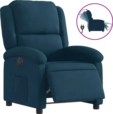 Produktbild von vidaXL Relaxsessel Elektrisch Blau Samt