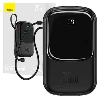 Obrázek produktu pro Powerbank Baseus Qpow PRO with Lightning cable, USB-C port and USB 20000mAh, 20W (Black)