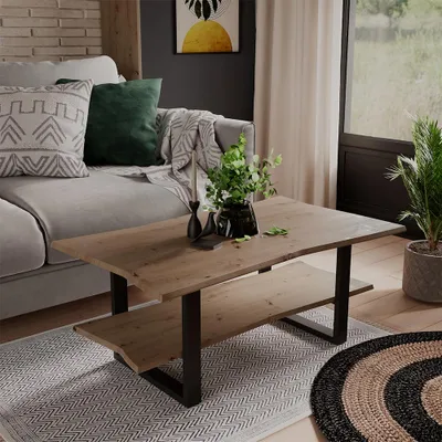 Zdjęcie produktu dla Vicco Stolik kawowy Yan, 100 x 60 cm z półką, Rzemieślnik