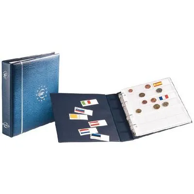 Produktbild von Numis Ringbinder, inkl. 7 Hüllen für 21x Euro-Kursmünzensätze, blau