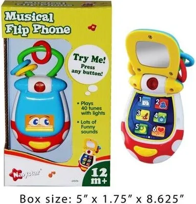 Produktbild von Klapphandy für Anfänger mit Lichteffekten, lustigen Geräuschen und 40 Melodien