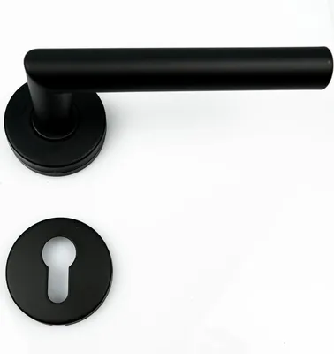 Produktbild von FELGNER Drückergarnitur Como (Lochung: Profilzylinder, Oberfläche: schwarz matt) Lochung: Profilzylinder Oberfläche: schwarz matt