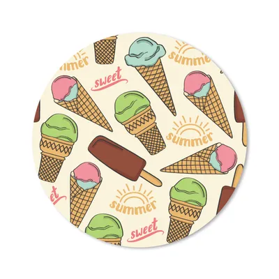 Produktbild von MuchoWow® Mauspad Mousepad Lebensmittel - Muster - Eiscreme 20x20 cm - Mousepads - Maus Mat - Pad - Mausunterlage - Schreibtischmatte