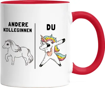 Produktbild von Andere Kolleginnen Du Tasse Rot Kollegin Arbeitskollegin Einhorn Abschiedsgeschenk Rente Ruhestand