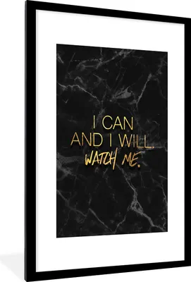Produktbild von MuchoWow® Gerahmtes Poster Zitate - Marmor - Gold - Schwarz 60x90 cm - Poster mit Schwarzem Bilderrahmen Wandposter Rahmen Foto Bilder - Dekoration - Wandposter Wohnzimmer - Hochwertig