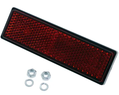 Produktbild von Reflektor 90,5x24,5 mm rot rechteckig mit 2 x M4 Gewindebolzen, Motorrad