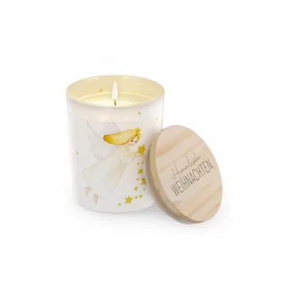 Produktbild von weihnachtliche Duftkerze Love Xmas mit Engel H. 8,5cm Geschenk für Dich