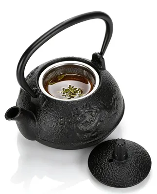 Gusseiserne Teekanne 0,3L mit Sieb, Japanisch, Schwarz