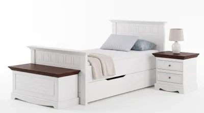Produktbild von Schlafzimmer-Set Belluno Elegante 4-teilig 90x200cm Massivholz Ausführung wählbar
