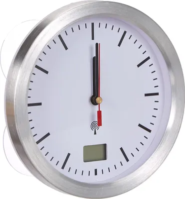 Funk-Badezimmeruhr analog Ø 173 mm mit Temperaturanzeige