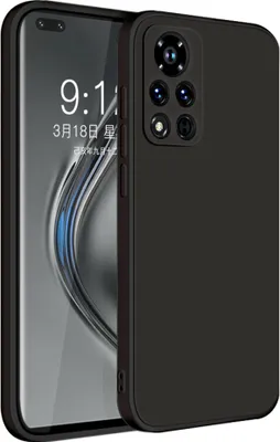 Produktbild von Huawei Honor V40 Hülle, LaimTop Slim Liquid Silikon Gel Gummi Schutzhülle für Huawei Honor V40 Schwarz