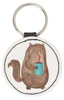 Produktbild von Mr. & Mrs. Panda Anhänger Katze Dose - Weiß - Geschenk, Katzen, schlüsselbund, Katzenmotive, kleiner schlüsselanhänger, Durstig, Cat, Cats, Taschenanhänger, Modern