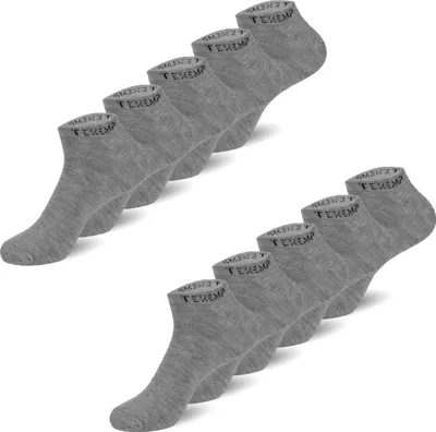 Produktbild von TEXEMP Sneaker Socken Damen & Herren 10 Paar Baumwolle Freizeit Sport Kurz | B215 - 43-46 - Grau - 10er Pack