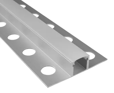 Produktbild von T77 LED Alu Fliesenprofil Bordüre 10mm silber 1m milky