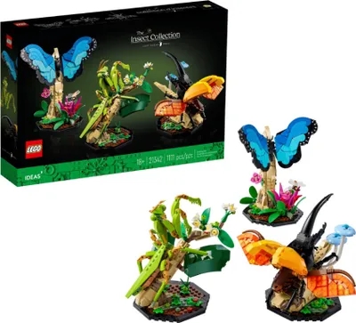 Produktbild von LEGO 21342 Ideas Die Insektensammlung mit blauem Morpho-Schmetterling, chinesischen Mantis- und Herkuleskäfer-Modellen, Natur-Geschenk zum Thema Insekten für erwachsene Frauen, Männer und Jugendliche